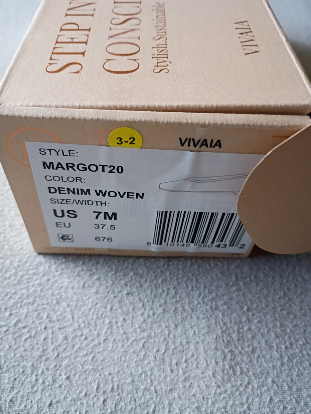 Vivaia Margo 2.0 Denim Square Toe Flats Size 7 NWT - Picture 6 of 7